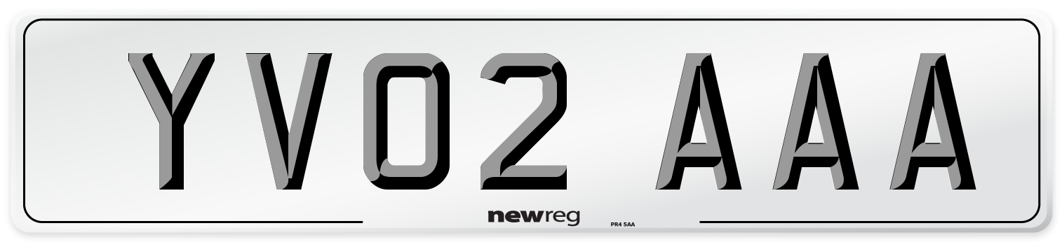 YV02 AAA Number Plate from New Reg